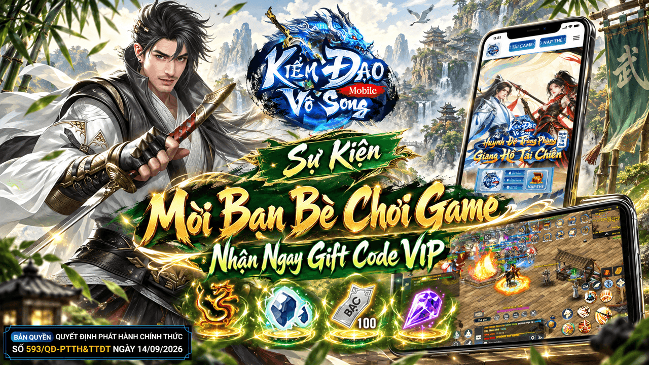 🔥 SỰ KIỆN MỜI BẠN BÈ CHƠI GAME – NHẬN NGAY GIFT CODE VIP